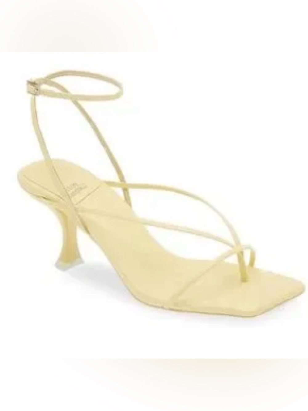 Jeffrey Campbell Butter Yellow Strappy Square-Toe Sandals